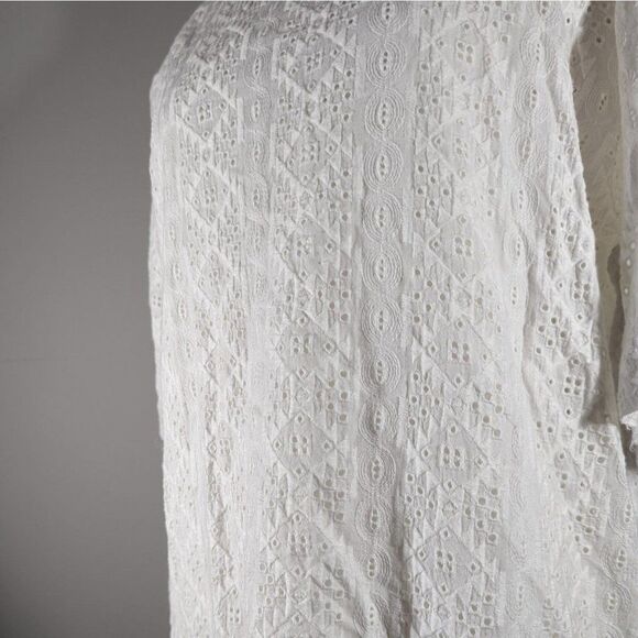 Current/Elliot Womens White the Eyelet T-Shirt Short Sleeve Dress Sz M (6/8) - Picture 5 of 8
